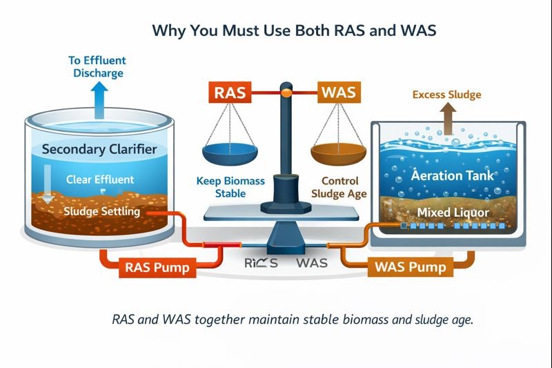 เหตุใดเราจึงต้องมี RAS (Return Activated Sludge) และ WAS (Waste Activated Sludge)